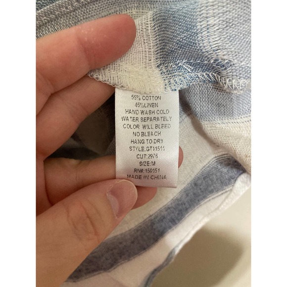 Ganji LA Striped Off The Shoulder Blouse Linen M - Picture 5 of 6